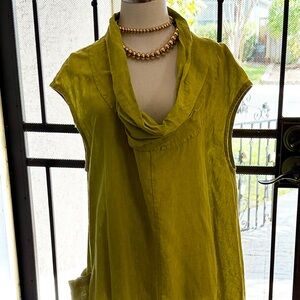 Lime Green Linen dress